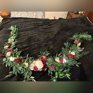 9 Foot Head Table Flower Garland in Romantic Marsala